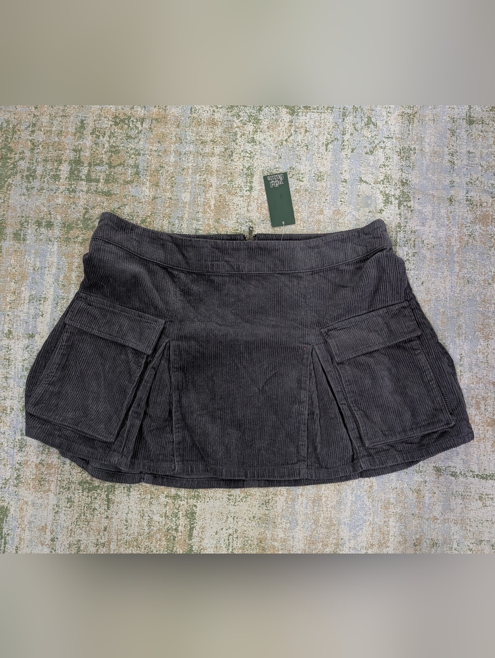 NWT wild fable charcoal corduroy cargo mini skirt